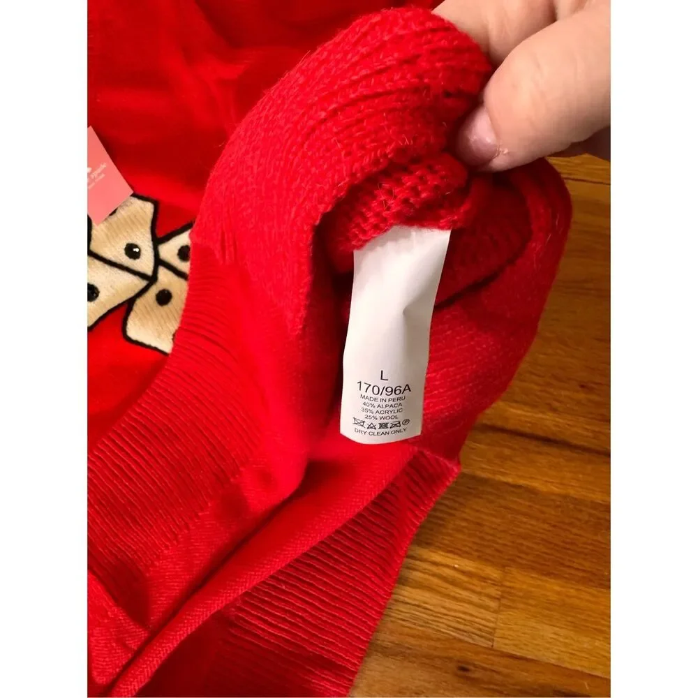 NWT Kate Spade Sequined Dice Wool Alpaca Oversized Sweater Size M - Picture 11 of 11
